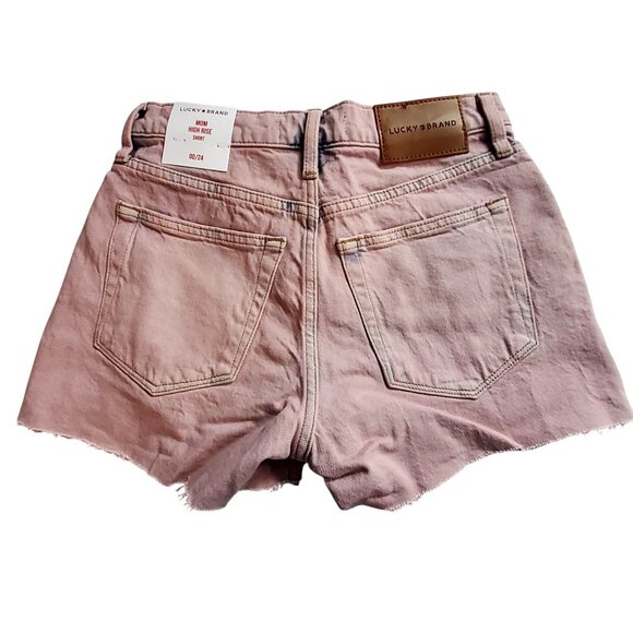 Lucky Brand Pink Cutoff Denim Shorts W/ Responsible Fabric  SZ 24 Button Closure - Picture 2 of 13